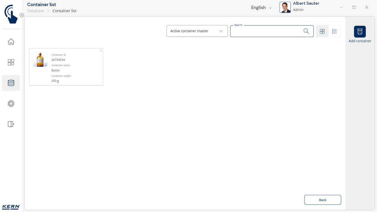 Logiciel KERN Sohn KERN Sohn EasyTouch SET 18 Container Master