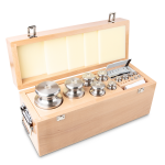 KERN Gewichtsatz 333-09, OIML-Klasse F2, Nennwert 1 mg - 10 kg, Knopf, Edelstahl feingedreht, im Holzetui