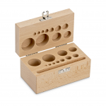 KERN Holz-Gewichtsetui 354-440-200, für Nennwerte 1 g - 200 g, für Klassen F2 + M1 + M2 + M3, für Bauform Knopf/Kompakt